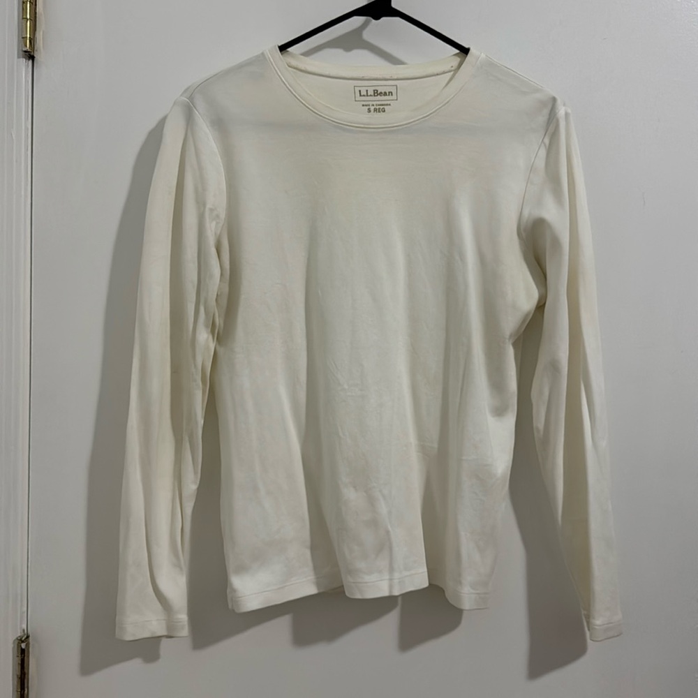 LL Bean white long sleeve tee